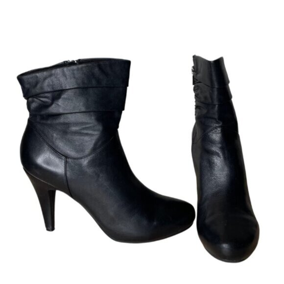 Worthington Women's Hidden Platform Leather Ankle Bootie Spiked Heel Zip Sz 9.5M - Picture 2 of 9